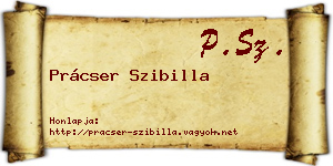 Prácser Szibilla névjegykártya